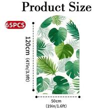 1pc/65pcs 2D Flat Animal Theme Wedding Arch Backdrop, Birthday Baby Shower Party Decor, Green Leaves Elastic Fabric Background (Stand Not Included) - Multicolor - View 17