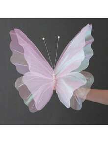 1/2/4 件装 50 厘米 3D 彩色渐变蝴蝶浪漫婚礼装饰,丝线人造蝴蝶装饰,适用于婚礼、派对、户外节日,巨型雪纺假蝴蝶,情人节、母亲节、生日、毕业礼物、订婚摄影背景,蝴蝶引导。马卡龙气球。圣诞节和冬季装饰。新年、圣诞树蝴蝶装饰。蝴蝶采用多层闪光欧根纱叠加设计,边缘呈波浪状花瓣形状。 - 彩色 - 查看 13