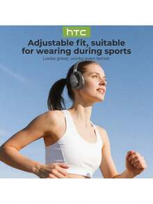 HTC HP07 On-Ear Headphones: Long-Lasting Wireless Headphones With Active Noise Cancellation, Transparency Mode To Stay Connected, Ergonomic Design, Rose Gold - Rose Gold - View 8