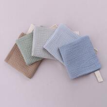 4件装婴儿纯棉双层皱纹纱布围兜，时尚印花手帕