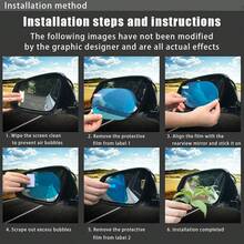 2 paquetes de película antilluvia para espejo retrovisor izquierdo del coche, que mejora la y la visibilidad con un revestimiento PET resistente a las inclemencias del tiempo para una conducción suave bajo la lluvia y la niebla, película antivaho y resistente al agua que cubre todo el espejo, pegatinas y accesorios para coche, accesorios de camión para Halloween, accesorios de coche para mujeres