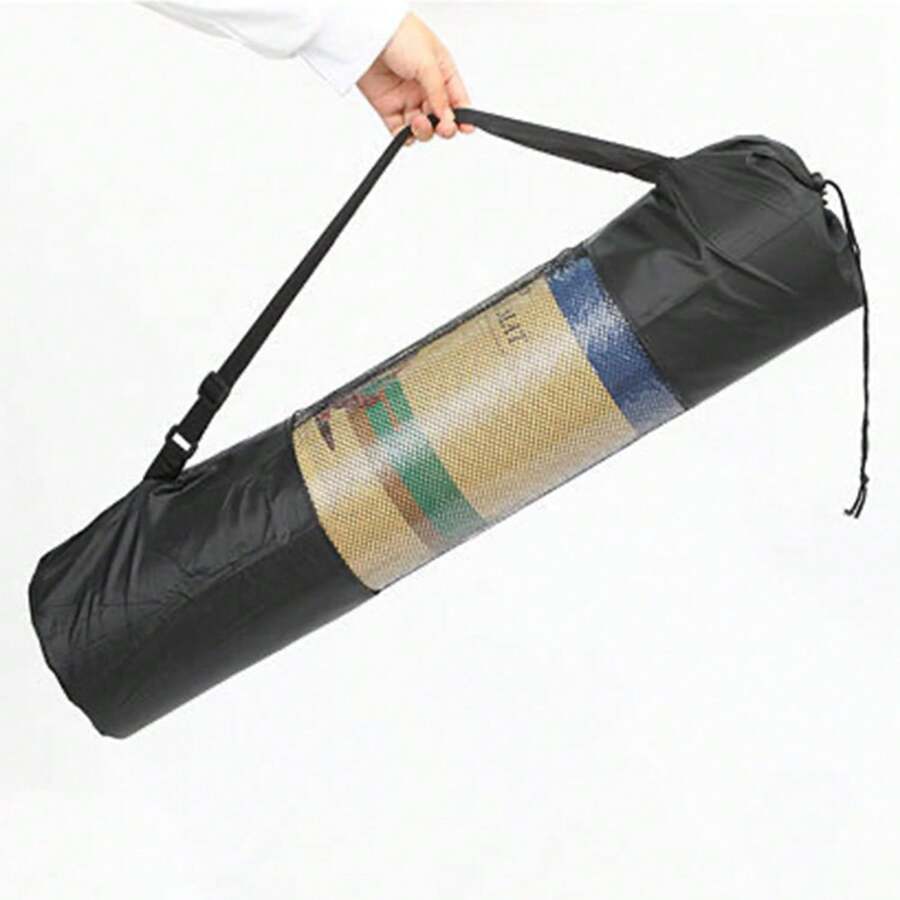 A 173 X 61 Cm PVC Yoga Mat, Solid Color, Suitable For Home Fitness And Yoga, Available In 6 Colors, 3 Mm Thick. - Túi tập yoga màu đen - Xem 1