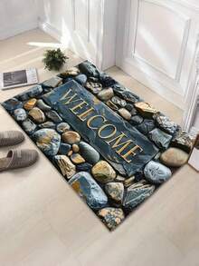 1pc Heart Stone Pattern Velvet Doormat, Minimalist Soft Comfortable Welcome Mat, Suitable For Living Room, Bedroom, Kitchen, Entryway, Durable And Easy To Clean, Holiday Decor - Multicolor - View 16
