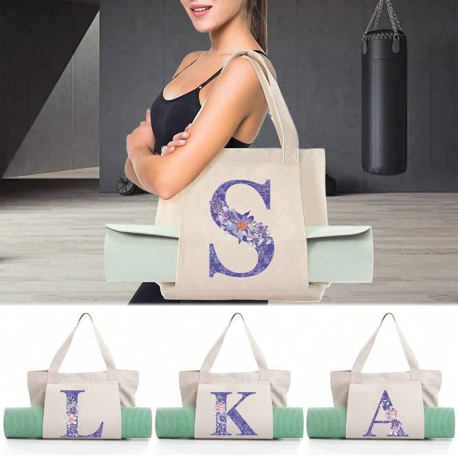 Mochila para Tapete de Yoga Personalizada de Grande Capacidade - Uma bolsa de lona durável e multifuncional, ideal para exercícios, viagens e uso diário. Leve e adequada para esportes, pilates, praia e academia, tanto para homens quanto para mulheres. Um presente de Natal imperdível!