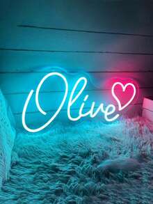 Dimmable Custom Led Neon Sign Room Decor, Personalized Wedding Neon Sign Valentine's Day Gift, Festival Neon Sign Home Decoration Wedding Backdrop USB Power.Romantic Home Decor, Perfect For Wall Decor, Christmas, Halloween, Party, Halloween, Thanksgiving, Bar, Bedroom, Office Decor, Elegant Living - Baby Pink - View 4