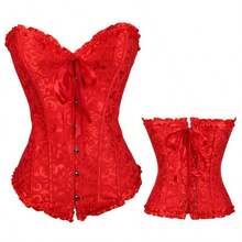 Corset Corset Floral Waist Shaping Belt - 紅色 - 查看 6