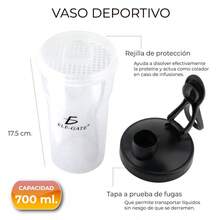 Botella de agua deportiva de 700 ml - Blanco - Ver 3