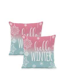 2 Stück Milchshake Lebkuchenmännchen Weihnachten Kissenbezüge mit Stickerei-Imitation, Heimdekoration für Sofa, Wohnzimmer, Schlafzimmer, Bett, Couch, Stuhl (ohne Kissenfüllung)