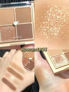 Rom&nd Better Than Eyes Eyeshadow Palette 03 Dry Ragras, Basic Eyeshadow Palette, 4 Colors Daily Natural Tones, Velvet Texture, Easy To Blend, Highly Pigmented, Matte And Shimmer Dual Finish, Long-Lasting, Korean Makeup, Korea Cosmetics, Gift - 03 幹拉格拉斯 - 查看 2