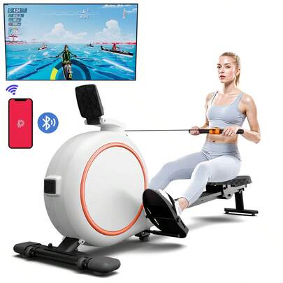 Home Rowing Machine 32Level Adjustable Resistance 300LBS Trainer Row Machine LED Monitor Tablet Holder Bluetooh Fitness Machine