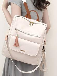 休闲双肩男女时尚新款大容量简约旅行背包双肩背包 - 彩色 - 查看 8