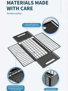 1 pezzo di organizer sottolavello con design estraibile e pellicola adesiva - Robusto ripiano portaoggetti in metallo, organizer salvaspazio per lavello per cucina, bagno, dispensa - Facile installazione, senza attrezzi richiesti, moderna finitura nera, organizer per lavello da cucina, contenitore per bagno, elegante aspetto metallizzato, montaggio senza attrezzi, ripiani estraibili