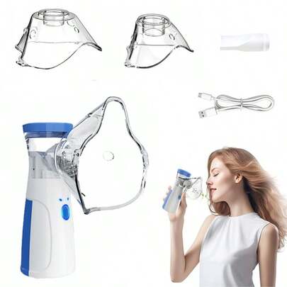 Nebulizer, Portable Nebulizer For Adults And Children, Mesh Nebulizer, Adjustable Mist Volume, Includes Mask And USB Powered, For Relieving Respiratory Distress And Facial Hydration