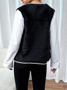 Women Faux Fur Coats - Black - View 2