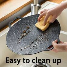 1-Piece Set Of Circular Non Stick Teppanyaki Master Rotating Baking Tray - Medical Stone Barbecue Tray, Suitable For Induction Cookers, Home Kitchens, Restaurants, Outdoor Camping, Perfect Gift For Halloween And Christmas, Non Stick Baking Tray | Circular Baking Tray, Barbecue Grill, Indoor Grill, Restaurant Kitchen Tools, Compact Design, Easy To Clean, Durable Cookware, Restaurant Owner