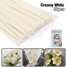 Beginner's Pipe Cleaner Craft Kit: 50 Pcs With Video Tutorial & Cream White Colors - Everything Needed For First DIY Flowers & Easy Projects - Cream White - View 12