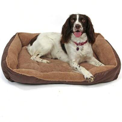 Actiaspet Deluxe Dog Bed – Faux Leather & Fleece, Washable (S–XXL)