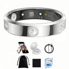 FONADA Smart Ring Ultra Narrow Heart Rate Monitor Comfortable Sleep Ring Health Fitness Tracker Pedometer Step Counter Calories Waterproof Ladies Smart Rings For Women Men Anillo Inteligente, Ideal Father's Day, Mother's Day And Birthday Gifts, Free Shipping - 銀色 - 查看 2