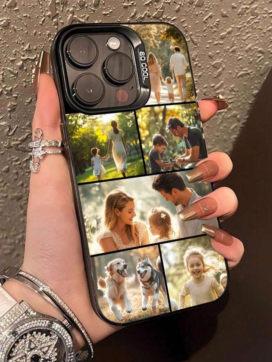 1个定制照片设计手机壳，可印上您的名字，经典时尚。1个个性化哑光黑色婚礼相框手机壳，兼容苹果XR、11、13、14、15和16 Pro Max。它清晰、时尚、充满活力、可爱、简约，与您的手机完美搭配。送给朋友、女友和母亲的独特个性化礼物。国际版，非国内版。 - 黑色 - 查看 1