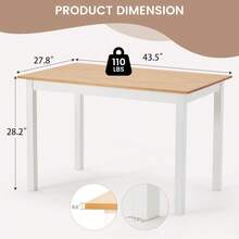 Modern Minimalist 4-Seater Kitchen Table Solid Knot-Free Pine Wood Dining Table, Light Brown, Perfect For Home & Office - 淺棕色 - 查看 5