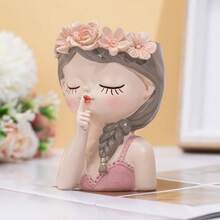 1 Pc Cartoon Cute Fairy Flower Pot - Resin Succulent Plant Pot, Little Girl Shaped Flower Pot - Suitable For Multiple Holiday Decorations, Aesthetic Room Decorations, Home Decorations, Pink Series Home Decorations, Valentine's Day Gifts, Gifts (For Birthdays And Graduations), And Garden Decorations. It Includes Pots For Indoor Home Decoration, Offices, Bathrooms, And Bedrooms | Christmas | Thanksgiving