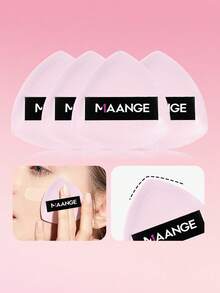 MAANGE 4个装三角化妆海绵，湿用型，柔软亲肤，便携实惠，适合旅行，可作为圣诞礼物、化妆品、化妆工具、平价必备品、礼品、女士礼物、圣诞礼物、赠品、旅行用品、廉价好物、旅行必备 - 粉色 - 查看 5