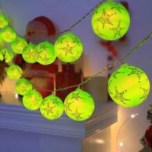 Nuevas luces de cadena de bolas de Navidad LED verdes - Alimentadas por batería (baterías no incluidas) | Perfectas para decoración del hogar, árbol de Navidad, ambiente del dormitorio y iluminación navideña del jardín