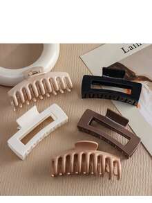 Women's Soft Silicone Rectangular Square Hair Claw Hair Clips, Soft Anti-Collision Protection For Back Of Head, Durable Grip Clips Elegant Hair Accessories Elegant Claw Clip Winter Hair Clutch