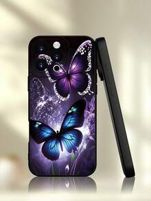 1 pieza Funda de teléfono suave y versátil con estampado de mariposa colorida, adecuada como regalo para novia, mejor amiga, esposa, amante, tía, jefa, hermana, pareja, compañeros de clase, maestro, cumpleaños, vacaciones, acabado mate negro con protección completa contra el polvo y el agua compatible con iPhone 17/13/16/15/14/13/12/11/Pro/ProMax/X/XR/XS/XSMAX/7/8/PLUS y modelos