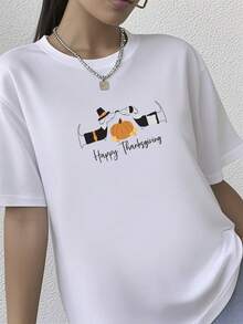 180g pure Cotton Thanksgiving Tee, Cute Thanksgiving Dachshunds, Pilgrim Dogs at Thanksgiving on premium unisex shirt, 4 color choices, plus sizes available fashion streetwear Stretched Unisex Casual designer clothes Slightly women Stylish female Soft - Blanco - Ver 1