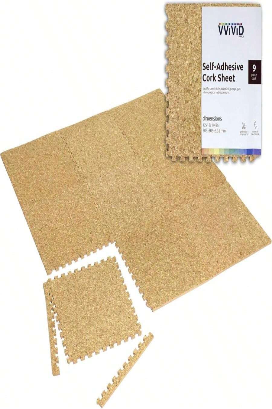 VViViD Cork Surface Interlocking EVA 12 Inch By 12 Inch 1_4 Inch Thick ...