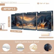 3 Stück/Set Leinwandkunst-Kollektion Schneeberg-Dorf, hochauflösende Drucke, geeignet für Heim-Dekoration, Zimmer-Dekoration, Schlafzimmer-Dekoration, Wohnzimmer-Dekoration, Badezimmer-Dekoration, Wanddekoration, wahlweise mit Rahmen - Verschiedenfarbig - Übersicht 17