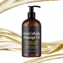 wachinas 8 液体盎司抗脂肪按摩油，含葡萄籽油、甜杏仁油和柠檬油，适合所有肤质 - 棕色 - 查看 4