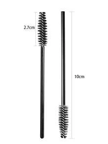 100 pezzi/50 pezzi Pennelli monouso per ciglie, bacchette per mascara, pennelli per ciglie, spoolie per extension ciglie, kit di accessori per trucco di sopracciglia e ombretto, applicatore per glitter e pulizia