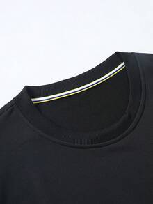 Valentine'S Day Gift To Send Love To Embrace Interesting Patterns Men'S New Sweater Printed Pattern Round Neck Sweater Fashion Classic Leisure Sweater, Autumn And Winter Sweater Tops, Conventional Men'S General, Micro-Elastic. - 黑色 - 查看 5