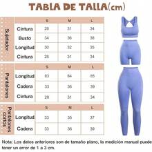 CEEMACE Conjunto Deportivo Mujer de 3 Piezas de Yoga Brasier + Licras deportivas Cintura Alta Control Abdominal Elástico para Jogging Deportes Entrenamiento - azul - Ver 11
