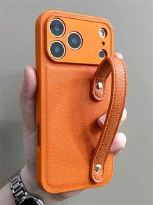Litchi Texture Phone Case, Suitable For IPhone 17 Pro Max, 17 Pro, 17, 16, 15, 14, 13, 12, 11 Pro Max Plus, Elegant Soft Back Cover For Women - Orange - View 2