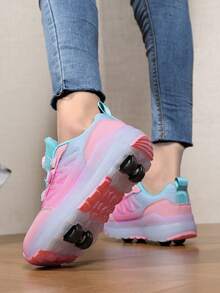 4-Season Kids Roller Skate Shoes With Upgraded Stability & Comfort, 4-Wheel Detachable Design For Daily Wear, Leisure & Sports