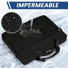 Maletin para Laptop 15.6 Pulgadas Portafolios para Hombre y Mujer Impermeable Funda para Laptop para Oficina, Negocios, Viajes, Universidad - Negro - Ver 4