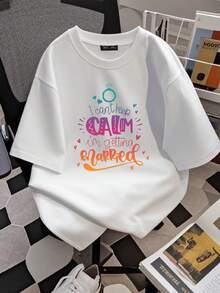 180g pure Cotton I m Getting Married T Shirt Can Keep Calm Funny Marriage Cute Wedding Bridal Ring Bride Groom designer clothes Comfortable Casual women streetwear Top For Everyday Wear Breathable Summer fashion T-Shirt For Women Casual Stylish - Blanco - Ver 3