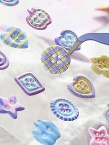 3D Three-Dimensional Button-Shaped Stickers For A Button Variety Store, Cute Realistic Button Stickers For Journaling And Packaging Decoration, Button Stickers For Various Combinations, 3D Cartoon Button Stickers, Student Prizes, Holiday Gifts, Soft And Adorable DIY Phone Cases, Notebooks, And Diaries.