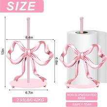 - Soporte de toalla de papel con lazo rosa bonito para decoracin de cocina, accesorios de decoracin de cocina, soporte de metal para coqueta, hogar, bao, encimera - Rosa - Ver 3