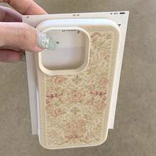 1 Stück Vintage romantische rosa Rose Schleifen Design Handyhülle aus TPU Material, kompatibel mit iPhone 17 Pro Max/17/16 Pro Max/15/13/12/11, S20 FE/A15/S24/A55, Redmi Note 11/12/13 Pro, voller Schutz Anti-Drop weiche Schutzhülle - Weiss - Übersicht 3
