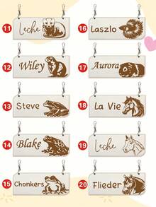 Customized Pet ID Tags, Decorative Wooden Signs, Cage Labels, Dog House Labels, Cat Labels, Hamster Labels, Bird Labels, Fish Labels, Rabbit Labels, Guinea Pig Labels, Labels, Cute Pet Food Bowl Labels, Pet Bed Labels, Christmas Decorative Gifts - Multicolor - View 4