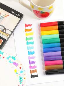 12 Colors Ceramic Painting Markers, Suitable For DIY Graffiti, Water-Based, Fade-Resistant, Perfect For Creating Art On Ceramic And Glass, Ideal Gift For Halloween, Christmas, Easter, New Year And Birthday - Multicolor - View 9