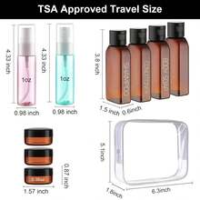 Cosywell Travel Bottles For Toiletries 14 PCS 2oz TSA Approved Travel Shampoo And Conditioner Bottles Leak Proof Travel Size Containers Refillable Small Plastic Squeeze Bottles For Cream Lotion(Clear)