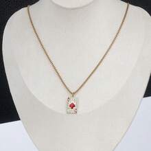 Lady's Fashion Jewelry Hip-Hop Style Shiny Rhinestone Red Heart A Pendant Necklace Suitable For Daily Wear