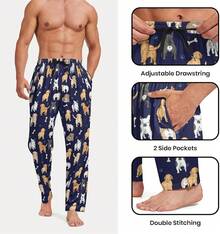 Mens Pajama Pants, Soft Lounge Sleep Pants With Pockets Lightweight Long Pajama Bottoms For Menhalloween - 狗狗屁股 - 查看 6