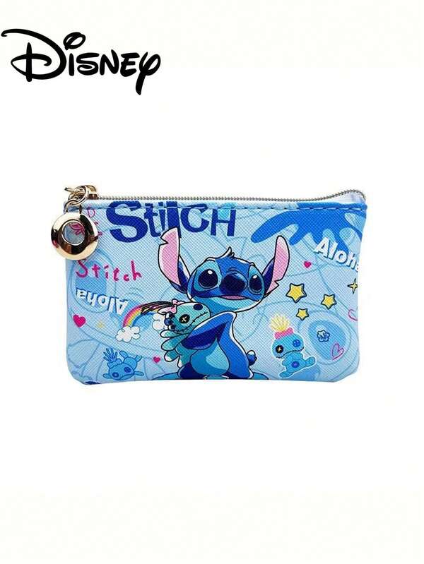 1pc Stitch Cartoon Coin Purse, Card Holder, Mini Zipper Wallet, Faux Leather Material, Ideal Gift For Birthday, Christmas, Thanksgiving, Valentine's Day Small Wallet Cute Wallet Coin Wallet