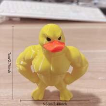 1pc Yellow Fitness Duck Decor - Funny Muscle Duck Statue, Humorous Office Accessory, Fitness Theme Decoration, Funny Gift For Men, Strength Training Relaxation Item - Multicolor - View 9
